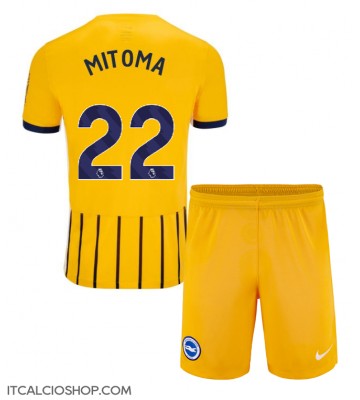 Brighton Kaoru Mitoma #22 Seconda Maglia Bambino 2024-25 Manica Corta (+ Pantaloni corti)
